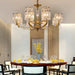 Crystal Column Brass Chandelier-DWHOME