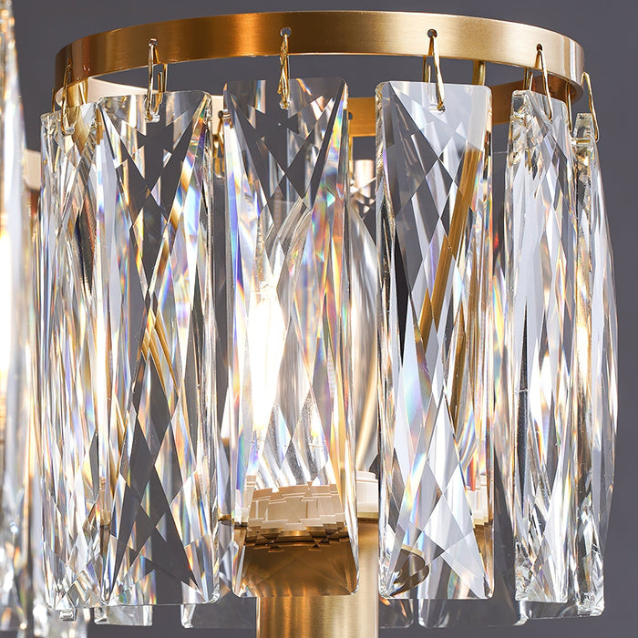 Crystal Column Brass Chandelier-DWHOME