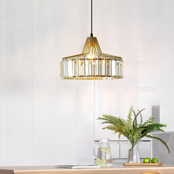 Crystal Drum Pendant Lamp-DWHOME