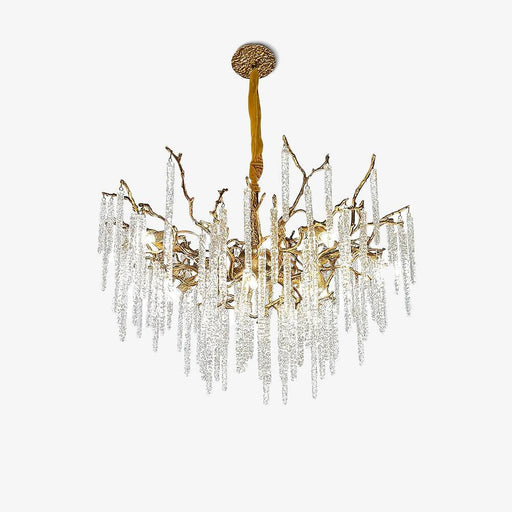 Crystal Icicles Branch Brass Chandelier-DWHOME