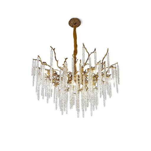 Crystal Icicles Branch Brass Chandelier-DWHOME