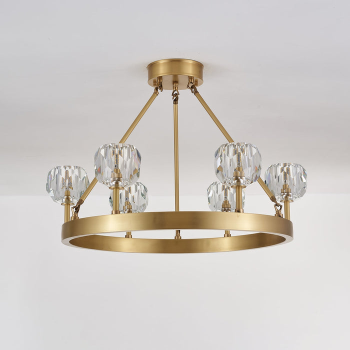 Crystal Round Golden Chandelier-DWHOME