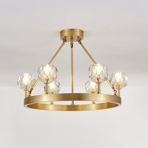 Crystal Round Golden Chandelier-DWHOME