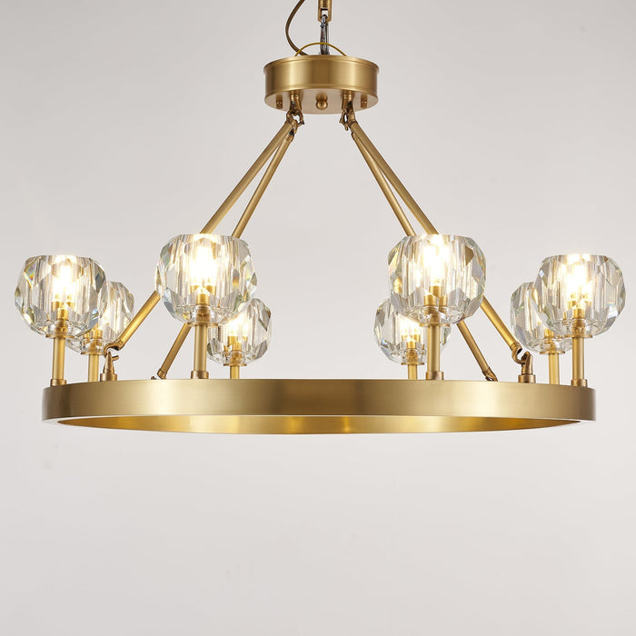 Crystal Round Golden Chandelier-DWHOME