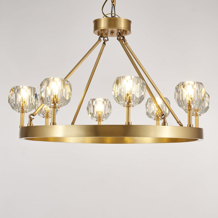 Crystal Round Golden Chandelier-DWHOME