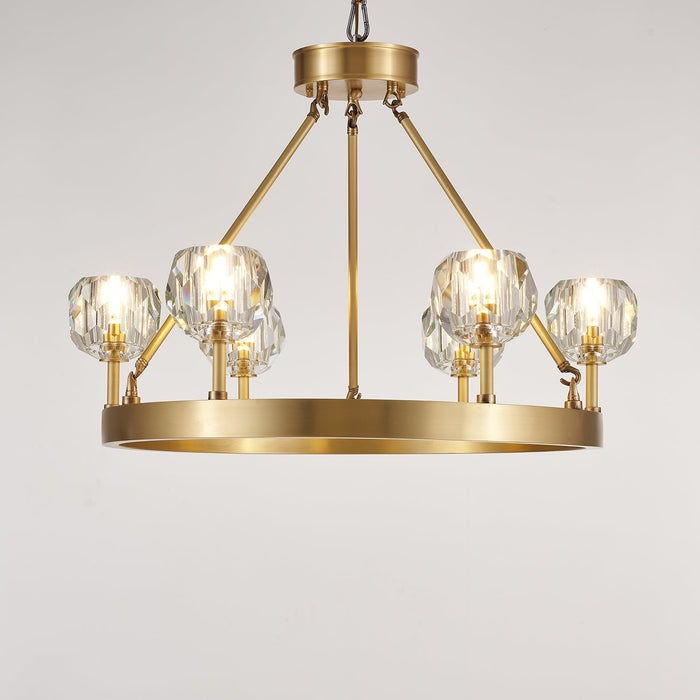 Crystal Round Golden Chandelier-DWHOME