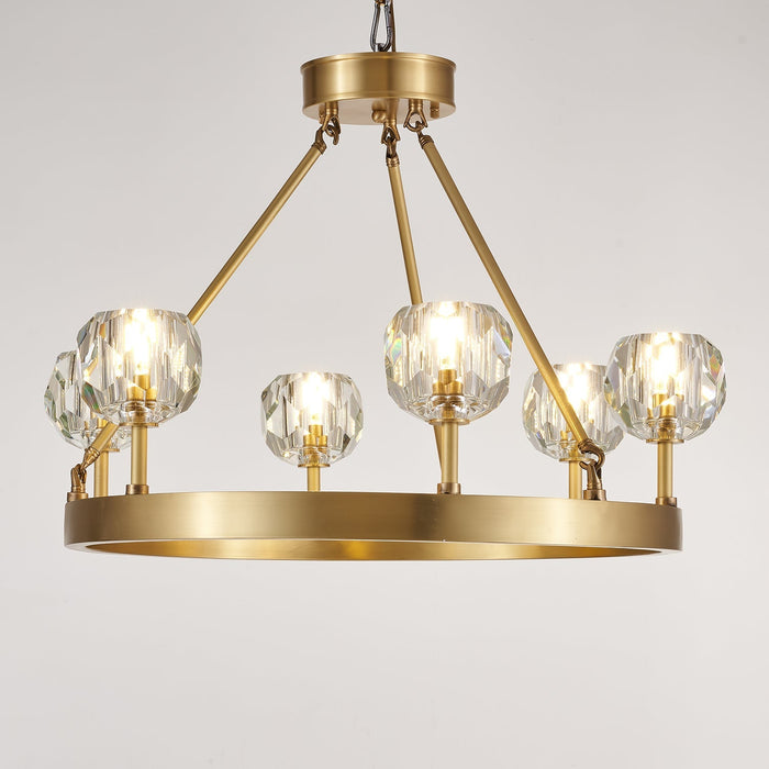 Crystal Round Golden Chandelier-DWHOME