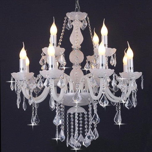 White Megan Crystal Chandelier-DWHOME