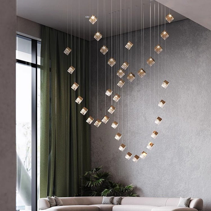 Cubic Luster Cascade Chandelier
