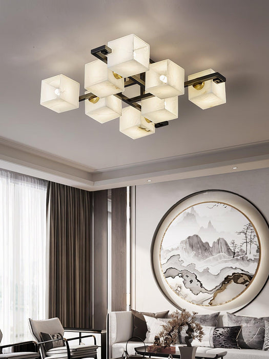 Cubist Alabaster Cluster Ceiling Lamp-DWHOME