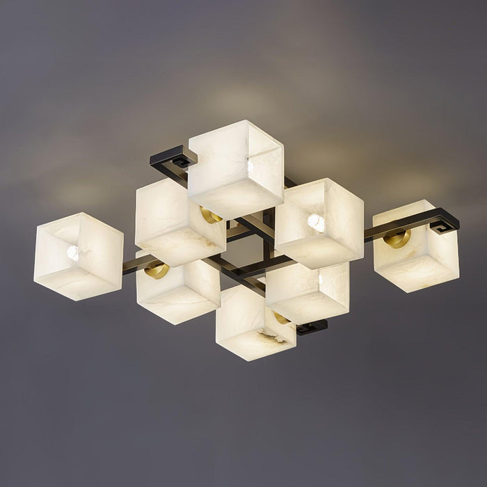 Cubist Alabaster Cluster Ceiling Lamp-DWHOME