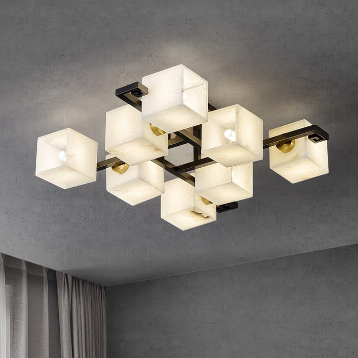 Cubist Alabaster Cluster Ceiling Lamp-DWHOME