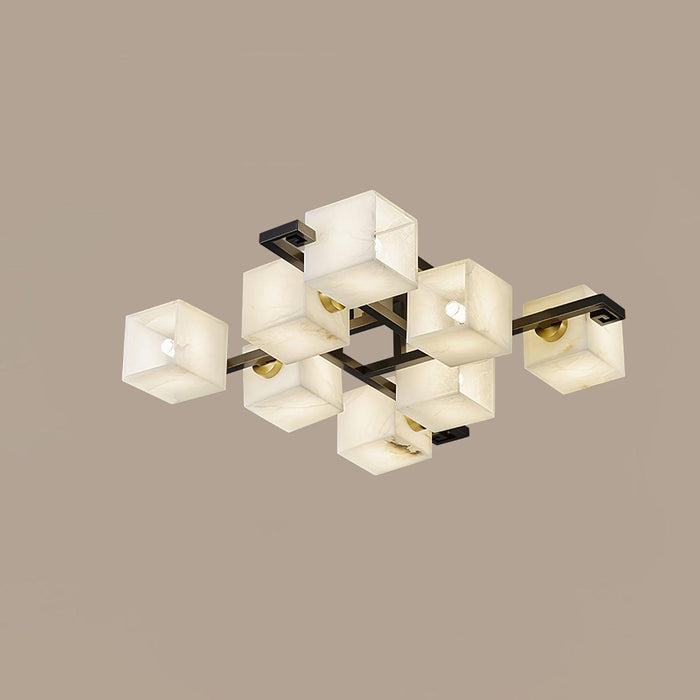 Cubist Alabaster Cluster Ceiling Lamp-DWHOME