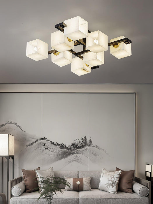 Cubist Alabaster Cluster Ceiling Lamp-DWHOME