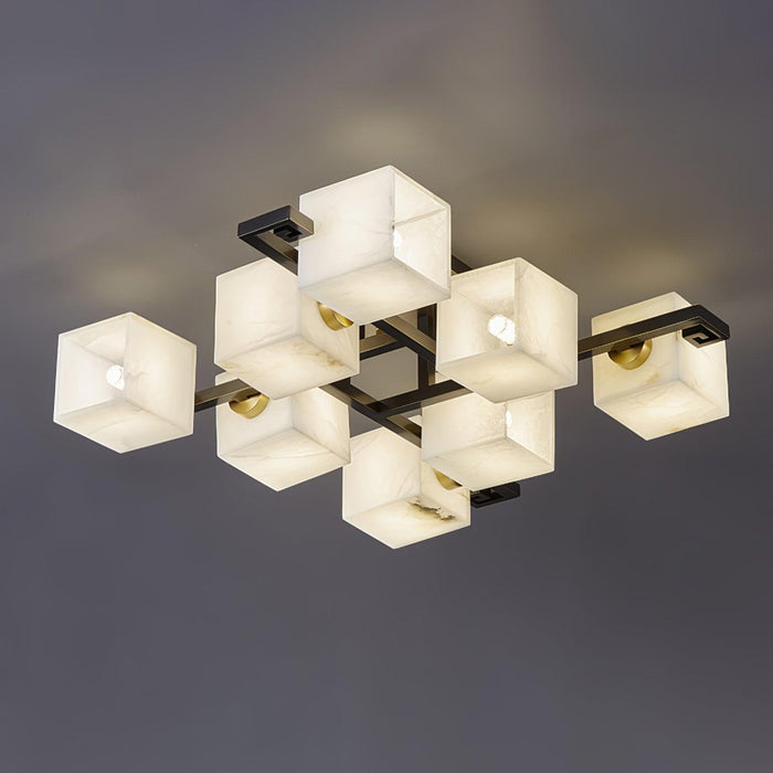 Cubist Alabaster Cluster Ceiling Lamp-DWHOME