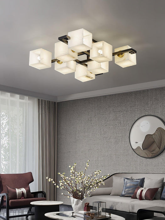 Cubist Alabaster Cluster Ceiling Lamp-DWHOME