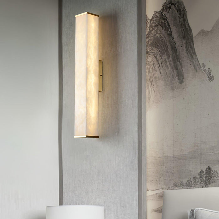 Cuboid Alabaster Wall Light-DWHOME
