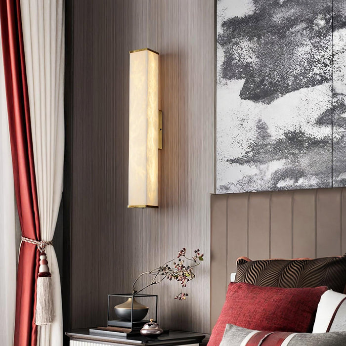 Cuboid Alabaster Wall Light-DWHOME