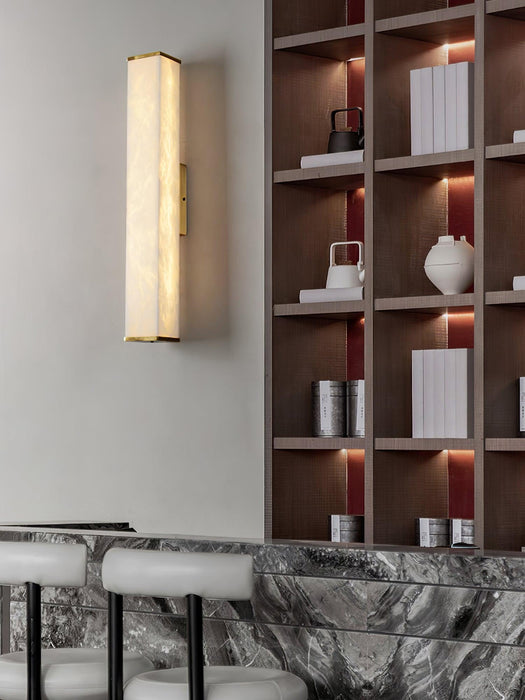 Cuboid Alabaster Wall Light-DWHOME