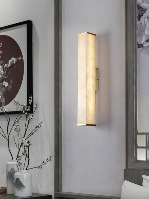 Cuboid Alabaster Wall Light-DWHOME