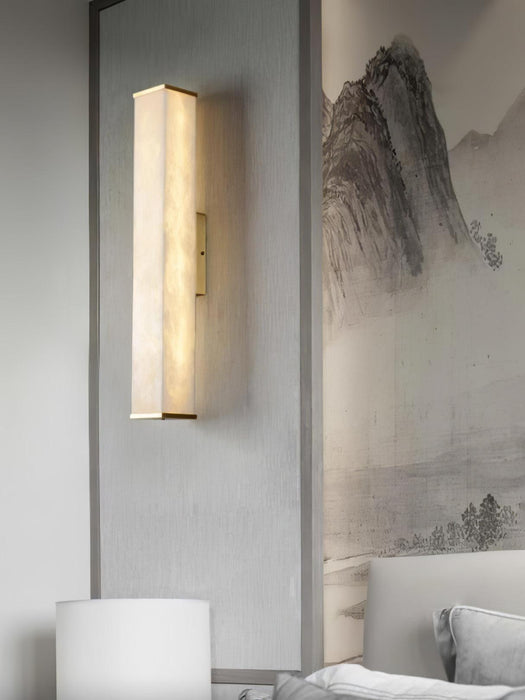 Cuboid Alabaster Wall Light-DWHOME