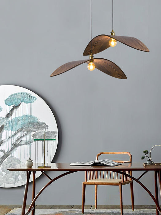 Lampe suspendue courbe en bois - DWHOME