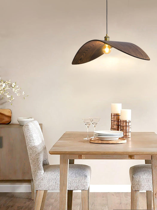 Lampe suspendue courbe en bois - DWHOME