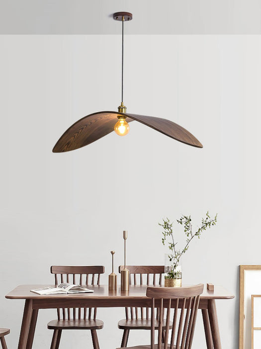 Lampe suspendue courbe en bois - DWHOME
