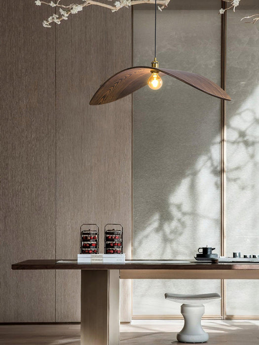 Lampe suspendue courbe en bois - DWHOME