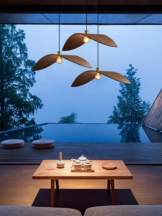 Lampe suspendue courbe en bois - DWHOME