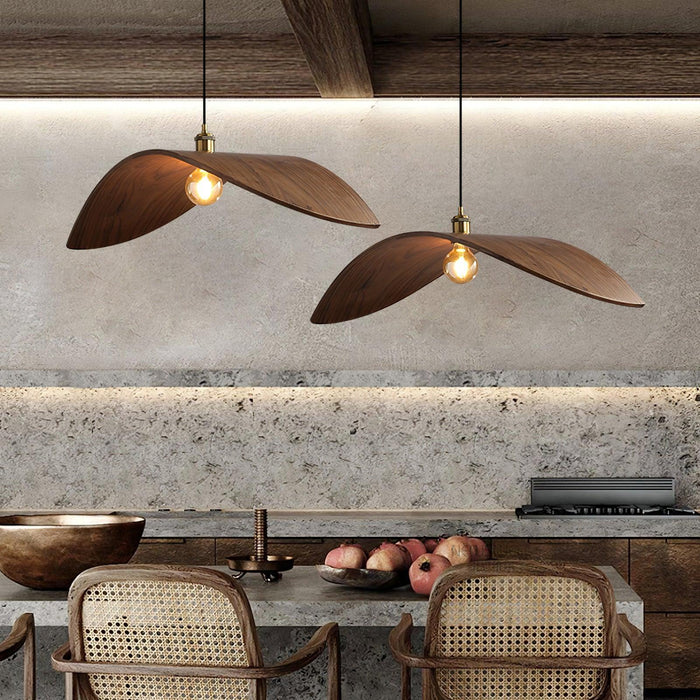 Lampe suspendue courbe en bois - DWHOME