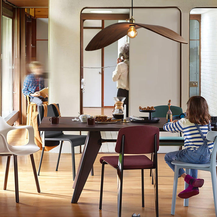 Lampe suspendue courbe en bois - DWHOME
