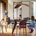 Lampe suspendue courbe en bois - DWHOME