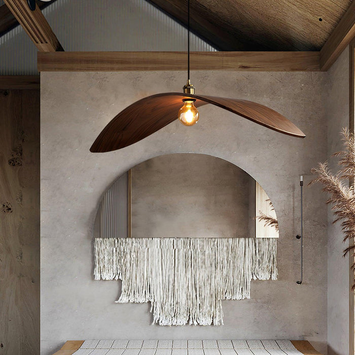 Lampe suspendue courbe en bois - DWHOME