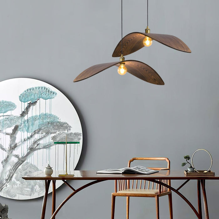 Lampe suspendue courbe en bois - DWHOME
