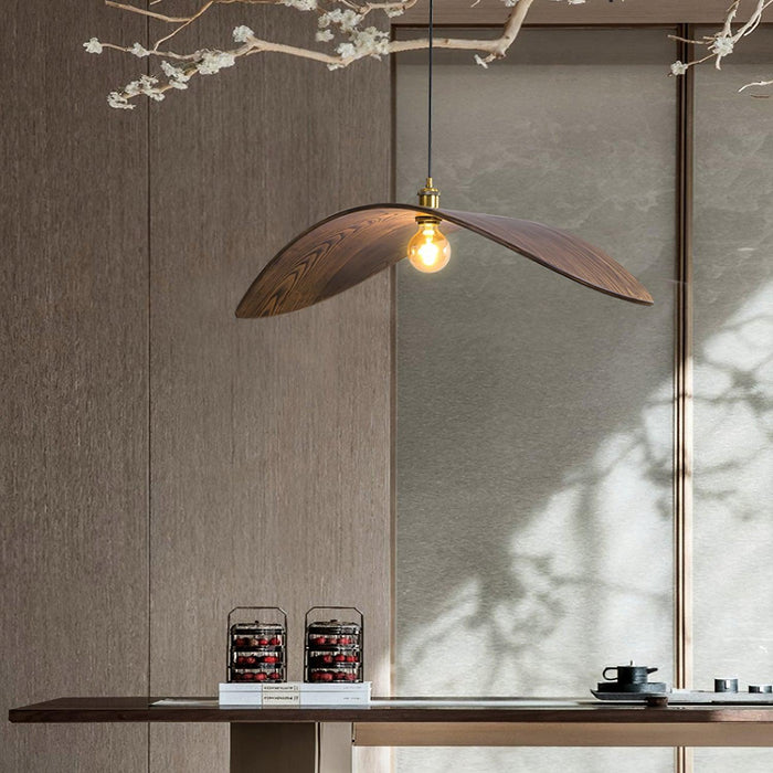 Lampe suspendue courbe en bois - DWHOME