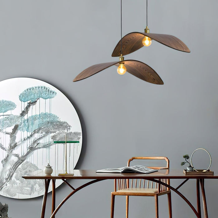 Lampe suspendue courbe en bois - DWHOME