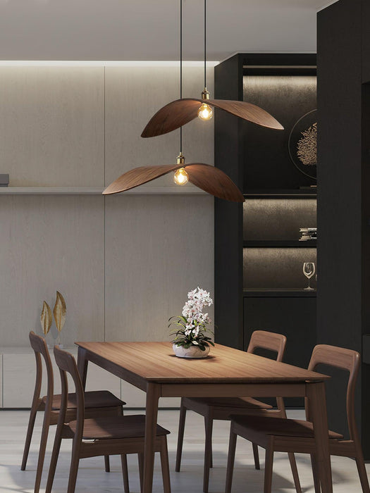 Lampe suspendue courbe en bois - DWHOME
