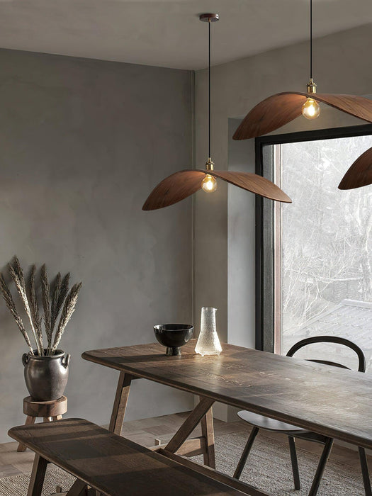 Lampe suspendue courbe en bois - DWHOME