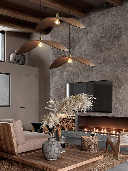 Lampe suspendue courbe en bois - DWHOME