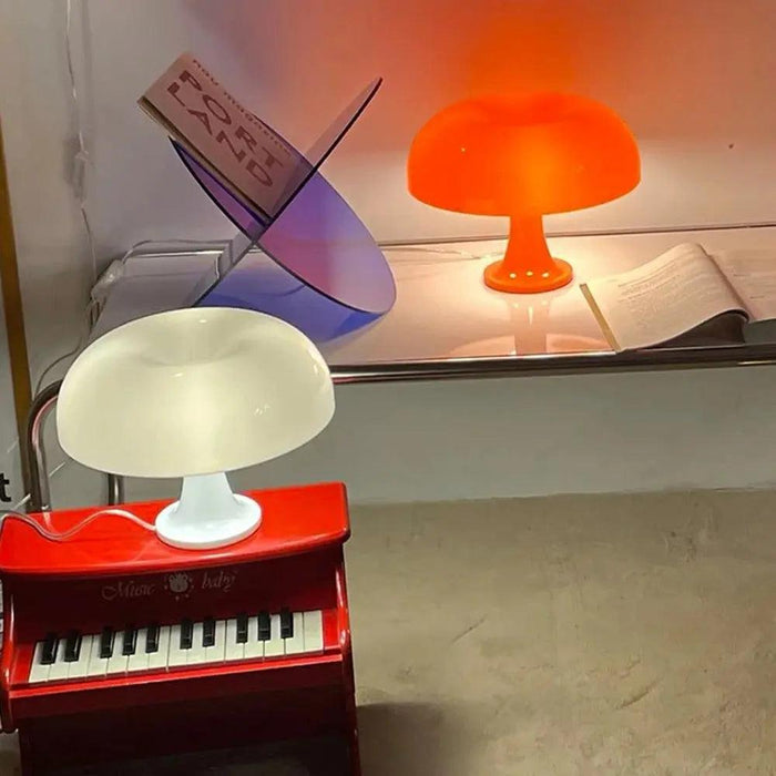 Cute Modern Mushroom Table Lamp Orange/White - DWHOME