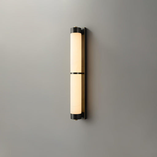 Cylindra Alabaster Brass Wall Light-DWHOME