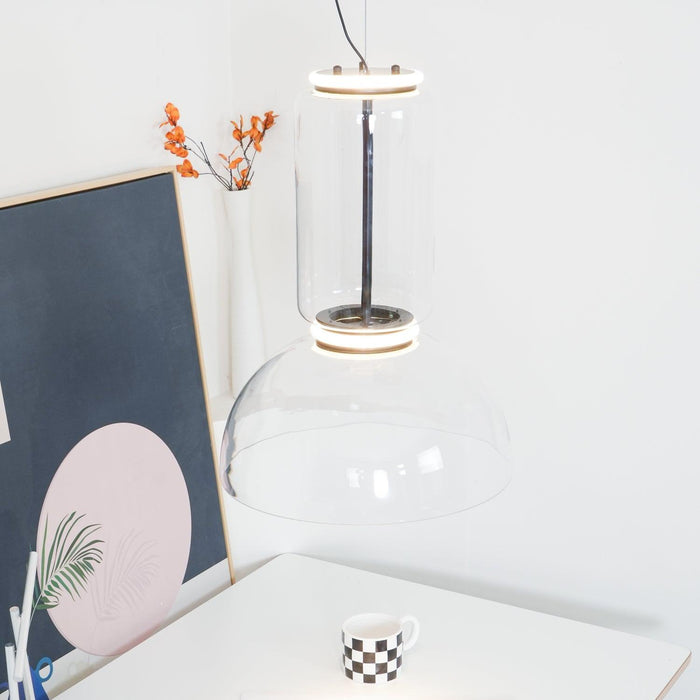 Cylindrical Glass Pendant Light-DWHOME