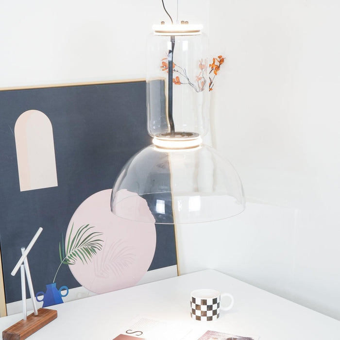 Cylindrical Glass Pendant Light-DWHOME