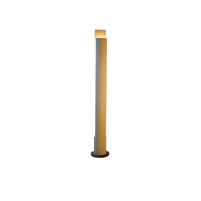 Cylindrical Timber Column Floor Lamp-DWHOME