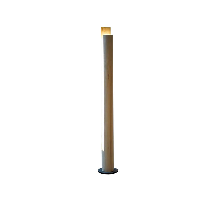 Cylindrical Timber Column Floor Lamp-DWHOME
