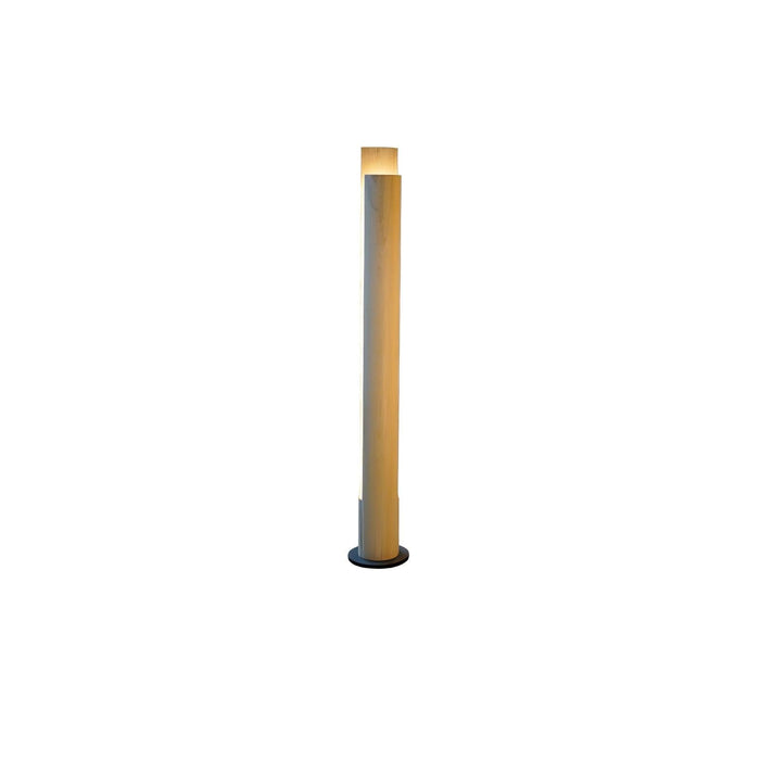 Cylindrical Timber Column Floor Lamp-DWHOME