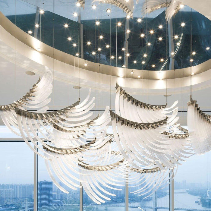 Bird Feather Wings Chandelier-DWHOME