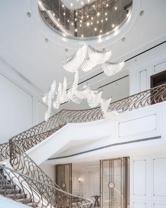 Bird Feather Wings Chandelier-DWHOME