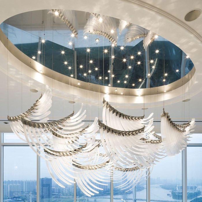 Bird Feather Wings Chandelier-DWHOME